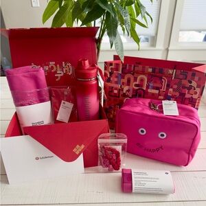 Lululemon Gift Set- Water Bottle, Pouch, Towel, Hair Ties, Socks +